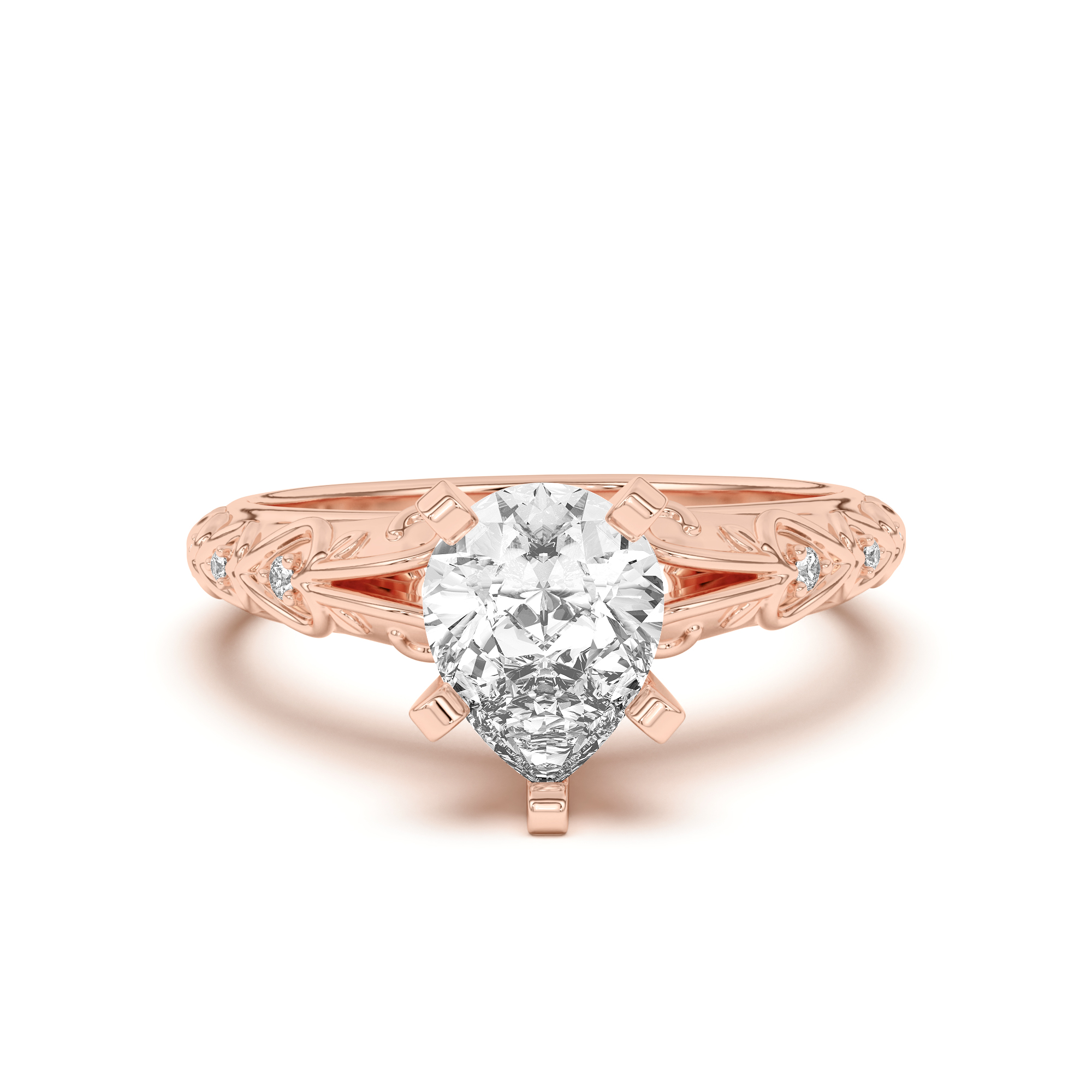 Kathryn Lab Pavé Heart Scroll Engagement Ring