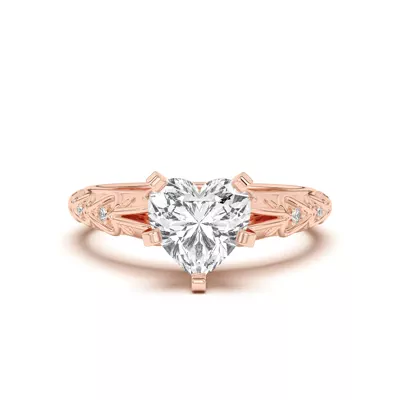 Kathryn Lab Pavé Heart Scroll Engagement Ring