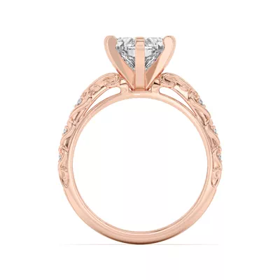 Kathryn Lab Pavé Heart Scroll Engagement Ring
