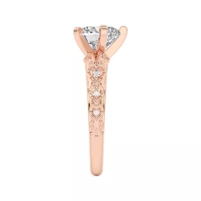 Kathryn Lab Pavé Heart Scroll Engagement Ring