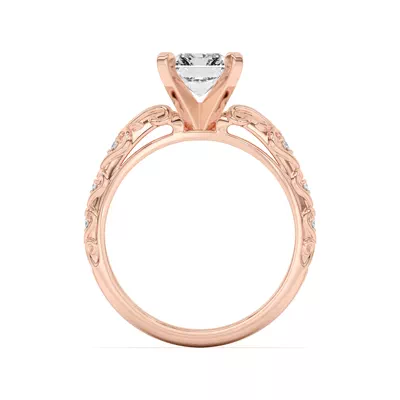 Kathryn Lab Pavé Heart Scroll Engagement Ring
