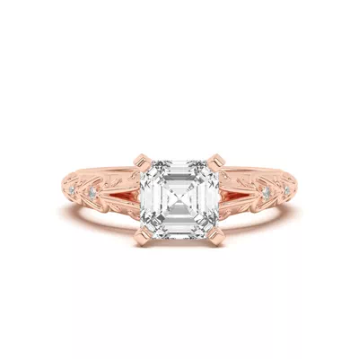 Kathryn Lab Pavé Heart Scroll Engagement Ring