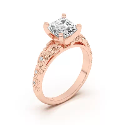 Kathryn Lab Pavé Heart Scroll Engagement Ring