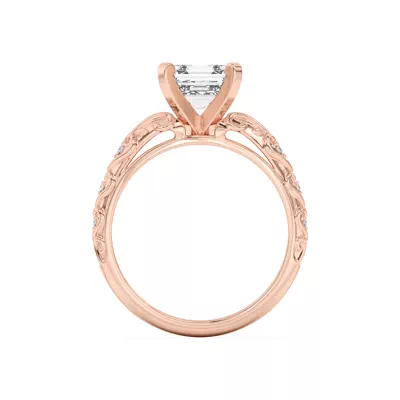 Kathryn Lab Pavé Heart Scroll Engagement Ring