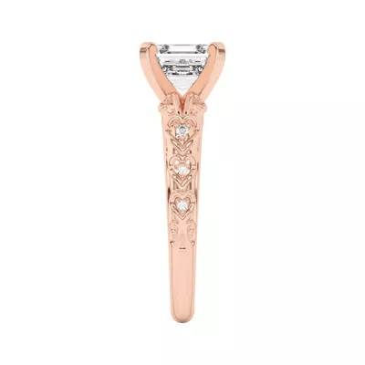 Kathryn Lab Pavé Heart Scroll Engagement Ring