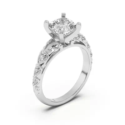 Kathryn Lab Pavé Heart Scroll Engagement Ring