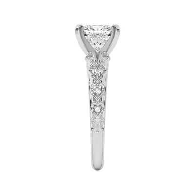 Kathryn Lab Pavé Heart Scroll Engagement Ring