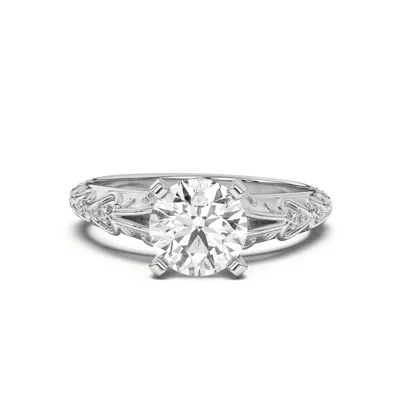 Kathryn Lab Pavé Heart Scroll Engagement Ring