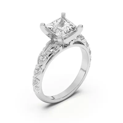 Kathryn Lab Pavé Heart Scroll Engagement Ring