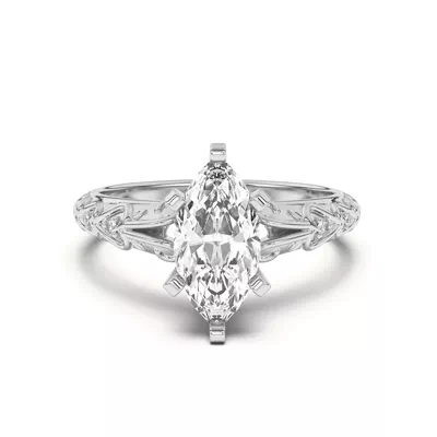 Kathryn Lab Pavé Heart Scroll Engagement Ring