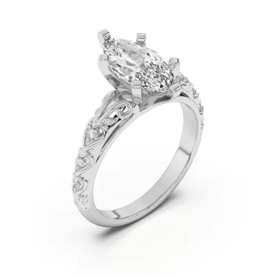 Kathryn Lab Pavé Heart Scroll Engagement Ring
