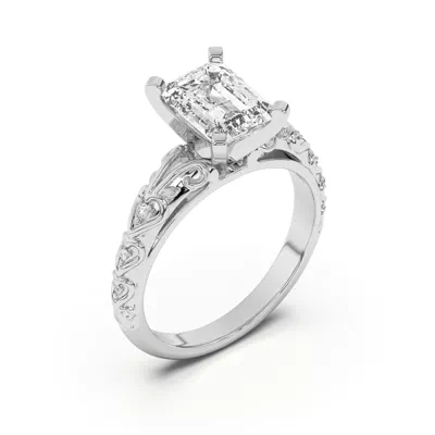Kathryn Lab Pavé Heart Scroll Engagement Ring