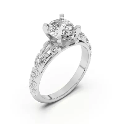 Kathryn Lab Pavé Heart Scroll Engagement Ring