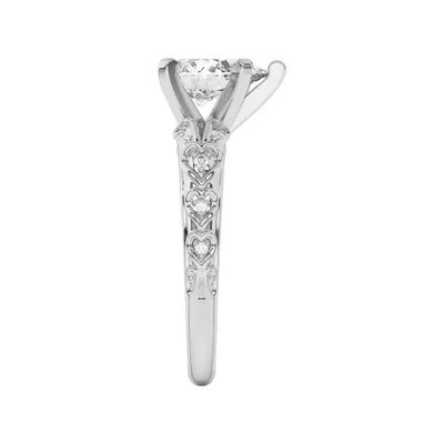 Kathryn Lab Pavé Heart Scroll Engagement Ring