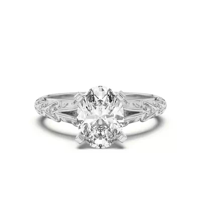 Kathryn Lab Pavé Heart Scroll Engagement Ring