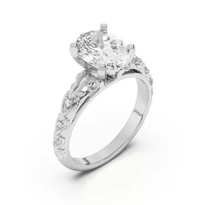 Kathryn Lab Pavé Heart Scroll Engagement Ring
