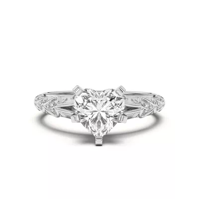Kathryn Lab Pavé Heart Scroll Engagement Ring