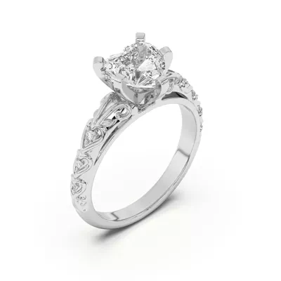 Kathryn Lab Pavé Heart Scroll Engagement Ring