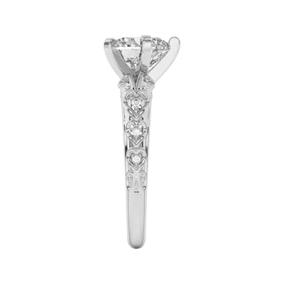 Kathryn Lab Pavé Heart Scroll Engagement Ring
