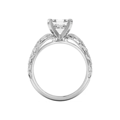 Kathryn Lab Pavé Heart Scroll Engagement Ring