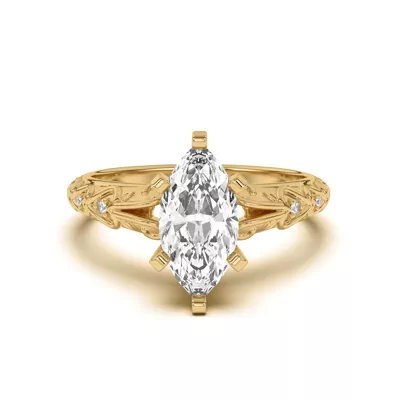 Kathryn Lab Pavé Heart Scroll Engagement Ring