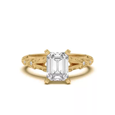 Kathryn Lab Pavé Heart Scroll Engagement Ring