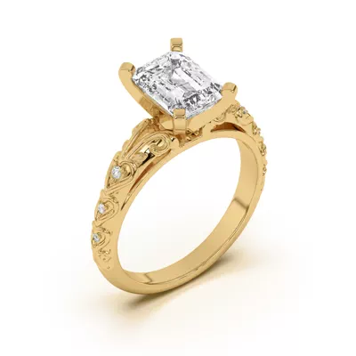 Kathryn Lab Pavé Heart Scroll Engagement Ring