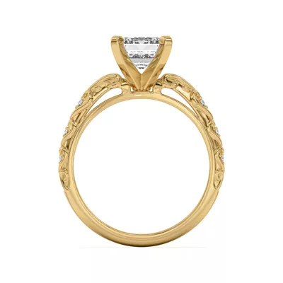 Kathryn Lab Pavé Heart Scroll Engagement Ring
