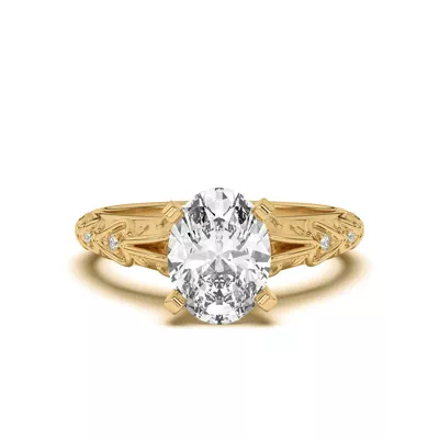 Kathryn Lab Pavé Heart Scroll Engagement Ring