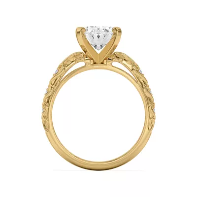 Kathryn Lab Pavé Heart Scroll Engagement Ring