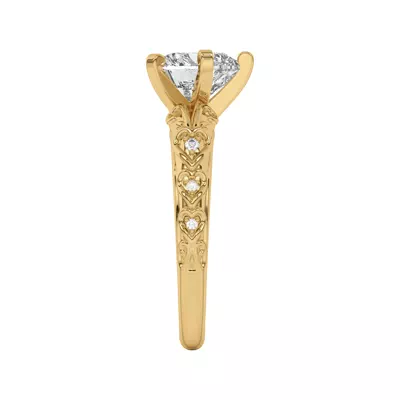 Kathryn Lab Pavé Heart Scroll Engagement Ring