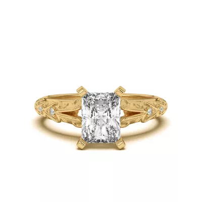 Kathryn Lab Pavé Heart Scroll Engagement Ring