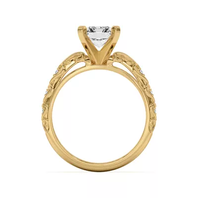 Kathryn Lab Pavé Heart Scroll Engagement Ring