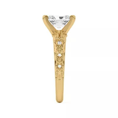 Kathryn Lab Pavé Heart Scroll Engagement Ring