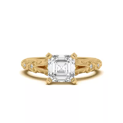 Kathryn Lab Pavé Heart Scroll Engagement Ring