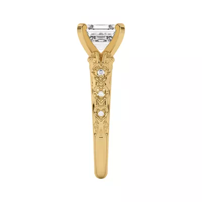 Kathryn Lab Pavé Heart Scroll Engagement Ring