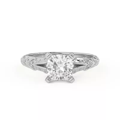 Kathryn Lab Pavé Heart Scroll Engagement Ring