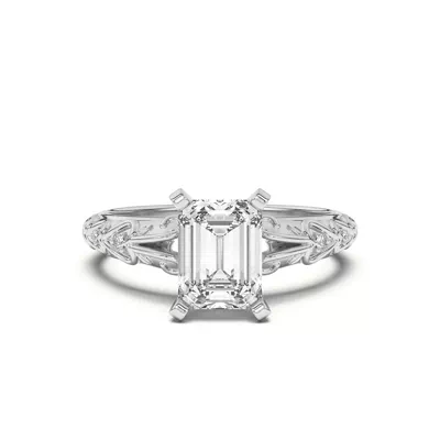 Kathryn Lab Pavé Heart Scroll Engagement Ring