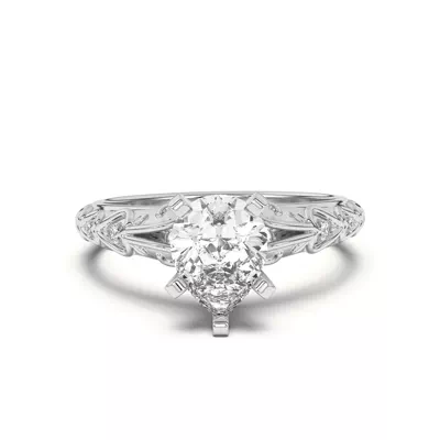 Kathryn Lab Pavé Heart Scroll Engagement Ring