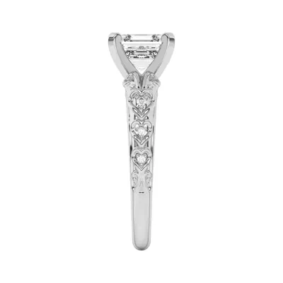 Kathryn Lab Pavé Heart Scroll Engagement Ring