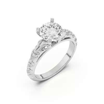 Kathryn Pavé Heart Scroll Engagement Ring
