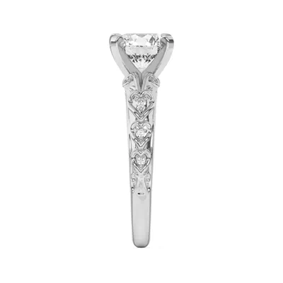 Kathryn Pavé Heart Scroll Engagement Ring