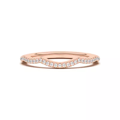 Debra Scalloped Curve Pavé Band