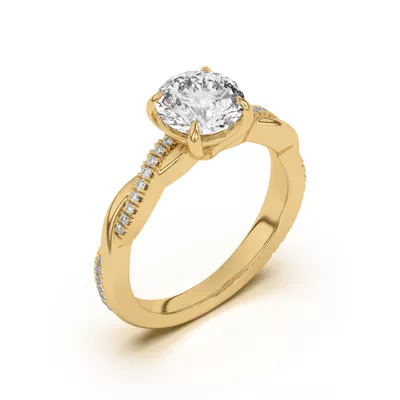 Debra Twisted Pavé Engagement Ring