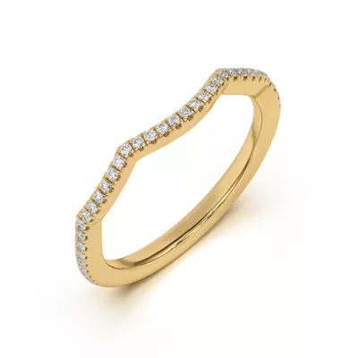 Debra Scalloped Curve Pavé Band