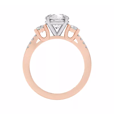 Beth Three-Stone Split Pavé Two-Tone Engagement Ring