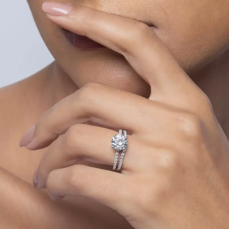 18K White Gold Betsy Petite Pavé Engagement Ring
