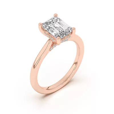 Sonja Diamond Bridge Hidden Halo Engagement Ring