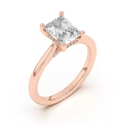 Sonja Diamond Bridge Hidden Halo Engagement Ring