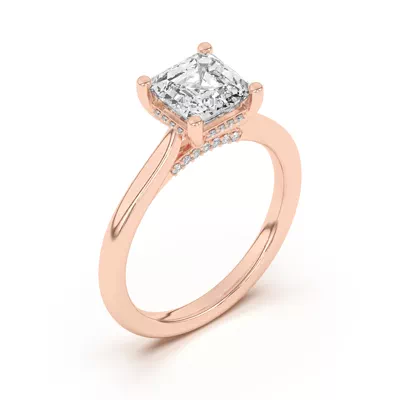 Sonja Diamond Bridge Hidden Halo Engagement Ring